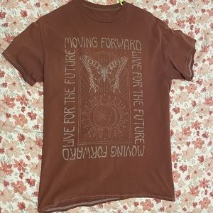 Hippe retro butterfly brown shirt cottage core